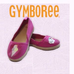 Gymboree Pink Girls Ice Cream Rainbow Slip on's 9